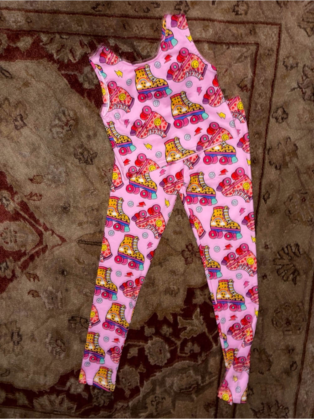Lola + The Boys Roller Skate 2 Piece Crop Top Leggings Set Girls Size 12